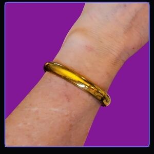 VTG ATON Heavy Brass Bangle Bracelet